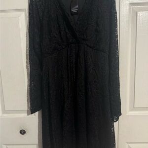 Torrid Elegant Black Lace Long Sleeve Dress